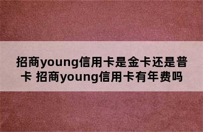 招商young信用卡是金卡还是普卡 招商young信用卡有年费吗